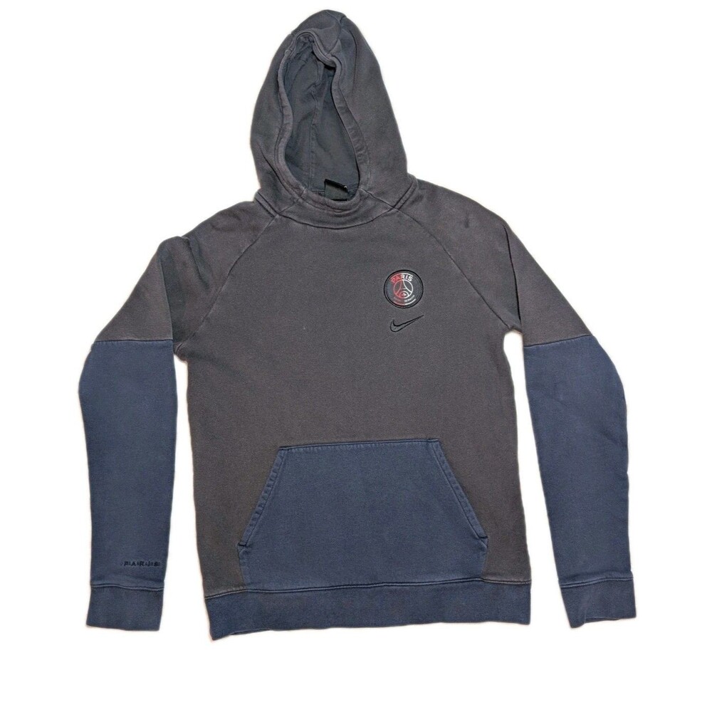 Nike Women's Sz XL Paris Saint Germain PSG Pullover Fleece Hoodie Grey Blue